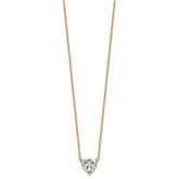 14k 3 1/2 carat Lab Grown Diamond VS+ F+ Heart Complete 18 inch Four Prong Pendant Necklace
